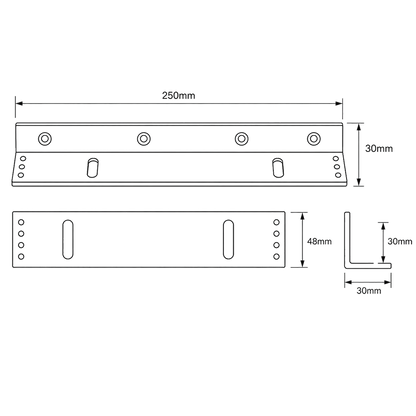 ASEC L Bracket To Suit Slim Line Magnets