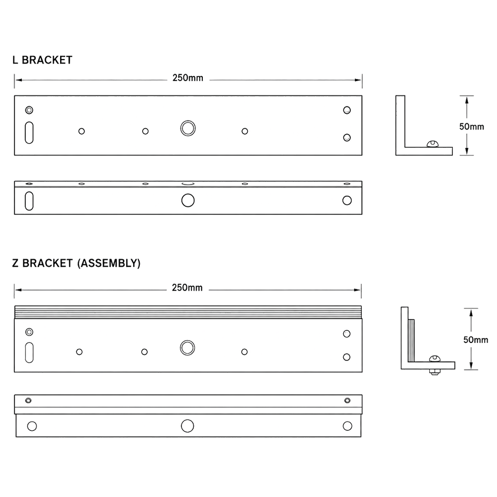 ASEC Z&L Bracket To Suit Slim Line Magnets