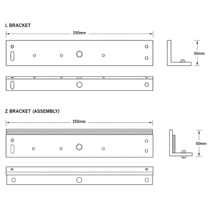 ASEC Z&L Bracket To Suit Slim Line Magnets