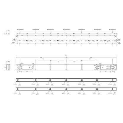 ASEC Slimline Vertical Transom Housing With Two Cut Outs - 2 metres