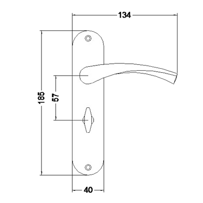ASEC URBAN Miami Bathroom Lever on Plate Door Furniture Ebony