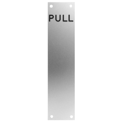 ASEC Push/Pull Screen Printed Finger Plate75mm Width x 1.2mm Depth (SSS) Satin Stainless Steel