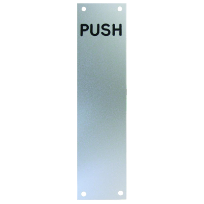 ASEC Push/Pull Engraved Finger Plate75mm Width x 1.2mm Depth (SSS) Satin Stainless Steel