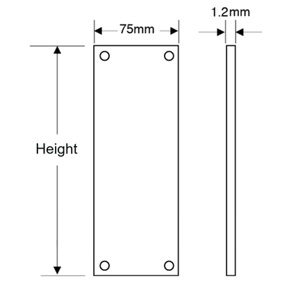 ASEC Push/Pull Engraved Finger Plate75mm Width x 1.2mm Depth (SSS) Satin Stainless Steel