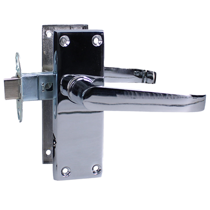 ASEC Victorian Handle Latch Pack Plated Straight Lever With Latch & Hinges