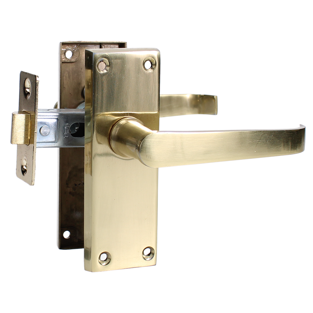 ASEC Victorian Handle Latch Pack Plated Straight Lever With Latch & Hinges