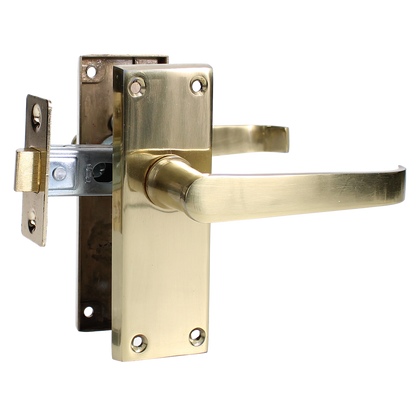ASEC Victorian Handle Latch Pack Plated Straight Lever With Latch & Hinges