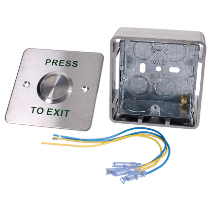 ASEC Press To Exit Stainless Steel Surface 1 Gang Large Button