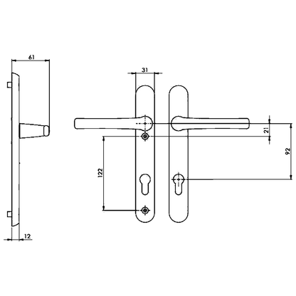 AVOCET Affinity Plus 92 Lever/Lever UPVC Furniture - Short