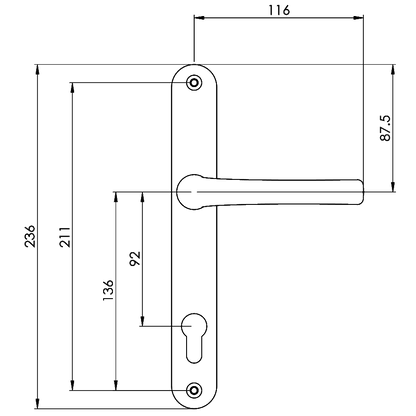 AVOCET Pioneer Plus Lever/Lever Furniture - 211mm Fixings