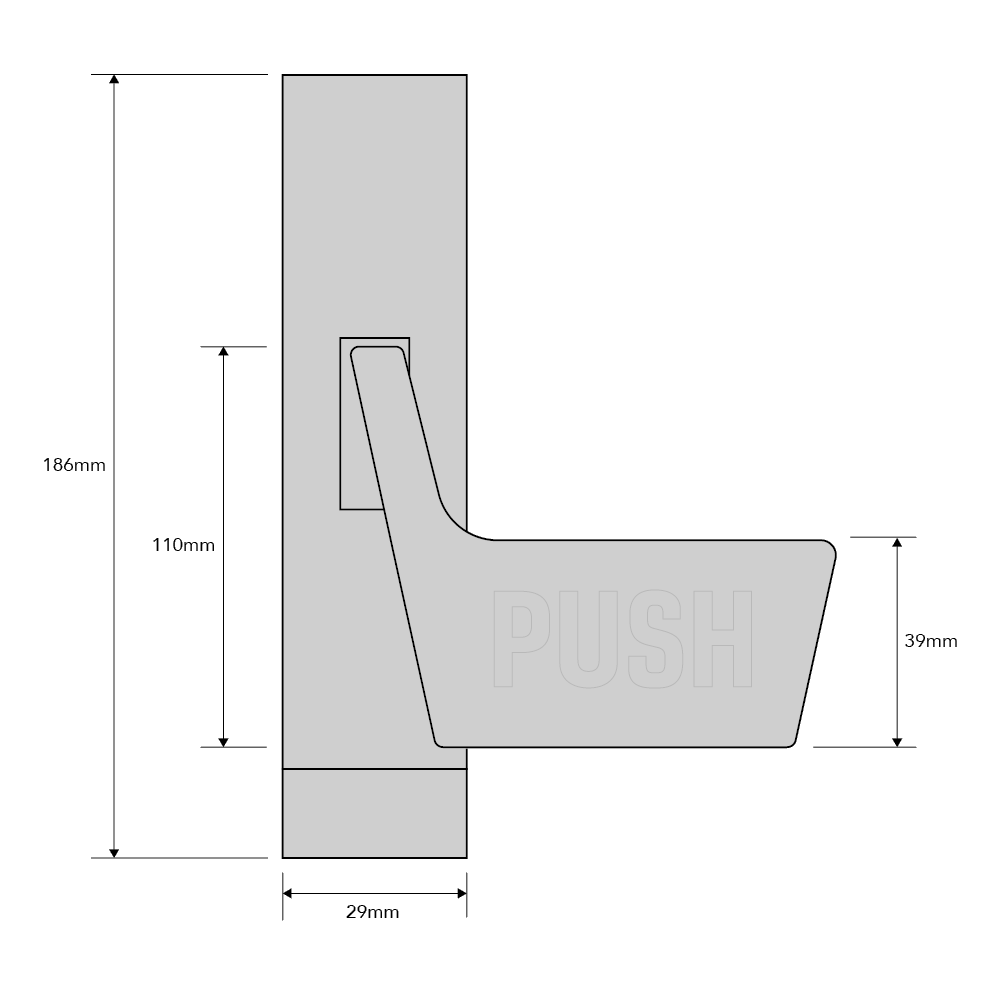 AXIM Housing Unit To Suit PR7085P Push Pad Exit Device