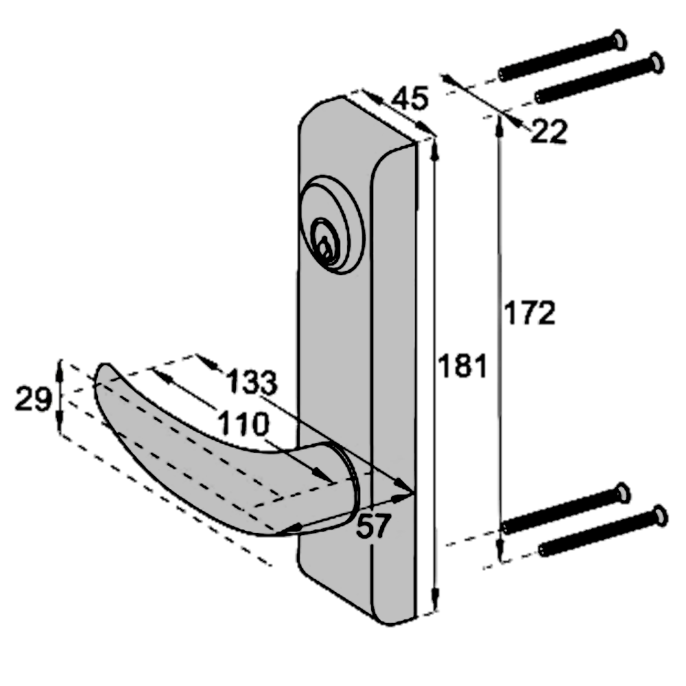 AXIM Locking Handle To Suit PR7085 & PR7085P Exit Devices