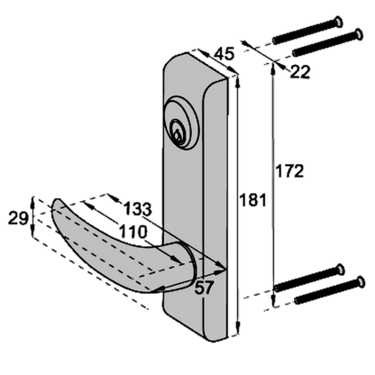 AXIM Locking Handle To Suit PR7085 & PR7085P Exit Devices