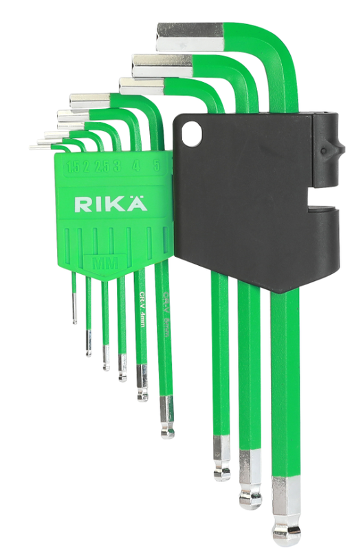 Rikä 9 Piece CR-V Metric Long Ball-End Hex Key Set