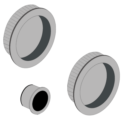 BONAITI SERRATURE Classic Sliding Door Handle Round B7D Blind Finger Pull Set