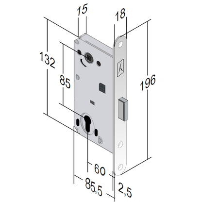 BONAITI SERRATURE Forty NG V69 Euro Magnetic Lock