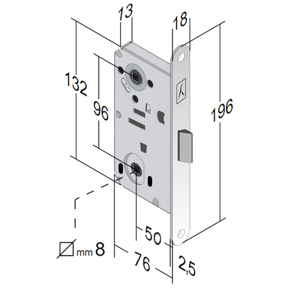 BONAITI SERRATURE Bitter NG A87 WC Mechanical Lock