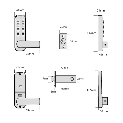 BORG LOCKS BL2401 Easicode Digital Lock With Optional Holdback