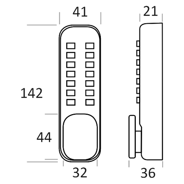 BORG LOCKS BL2201ECP Easicode Pro Digital Lock with Optional Holdback