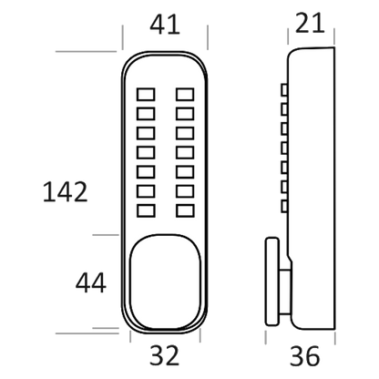 BORG LOCKS BL2201ECP Easicode Pro Digital Lock with Optional Holdback
