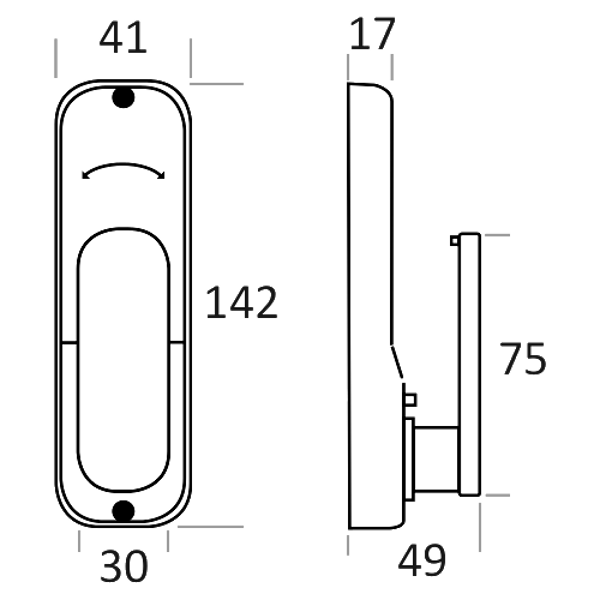 BORG LOCKS BL2201ECP Easicode Pro Digital Lock with Optional Holdback