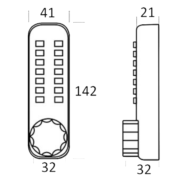 BORG LOCKS BL2601MG ECP Marine Grade Easicode Pro Digital Lock With Optional Holdback