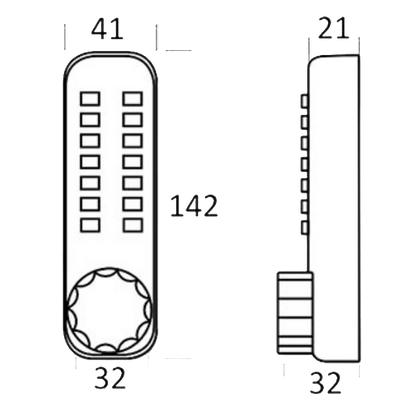 BORG LOCKS BL2601MG ECP Marine Grade Easicode Pro Digital Lock With Optional Holdback