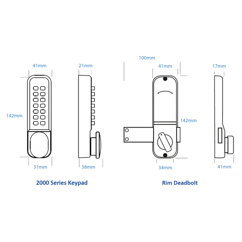 BORG LOCKS BL2605 ECP Marine Grade Pro Digital Rim Deadbolt Lock