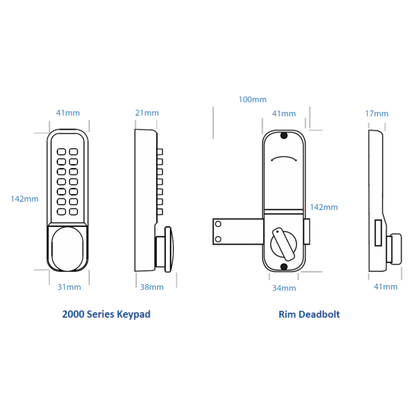 BORG LOCKS BL2605 ECP Marine Grade Pro Digital Rim Deadbolt Lock