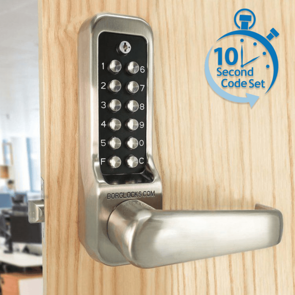 BORG BL7001 SS ECP Heavy Duty Easicode Pro Digital Lock With Lever Handle And 60mm Latch