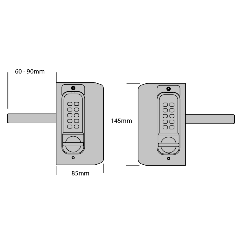 BORG LOCKS BL3030 MG Pro ECP Easicode Mini Gate Lock Knob Operated Double Sided Keypad