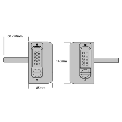 BORG LOCKS BL3030 MG Pro ECP Easicode Mini Gate Lock Knob Operated Double Sided Keypad