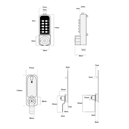 BORG LOCKS BL1706 Vertical Mini Cabinet Lock Easicode Pro c/w Cam And Key Override