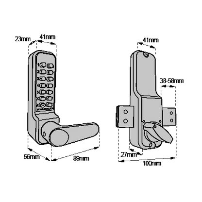 BORG LOCKS BL4305 ECP Marine Grade Black Digital Lock With Rim Deadbolt