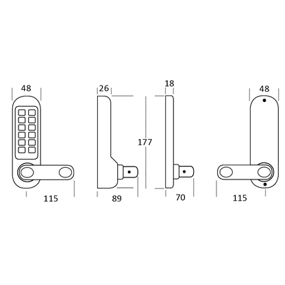 BORG LOCKS BL5003 FT Digital Lock With DIN Euro Profile 72mm Centres Sashlock Fire Rated BSEN1634-1