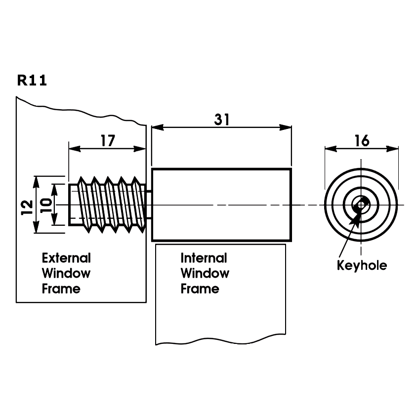 BRAMAH ROLA S Egress R11 Sash Window Stop