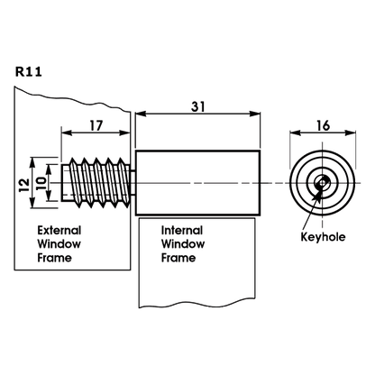 BRAMAH ROLA S Egress R11 Sash Window Stop