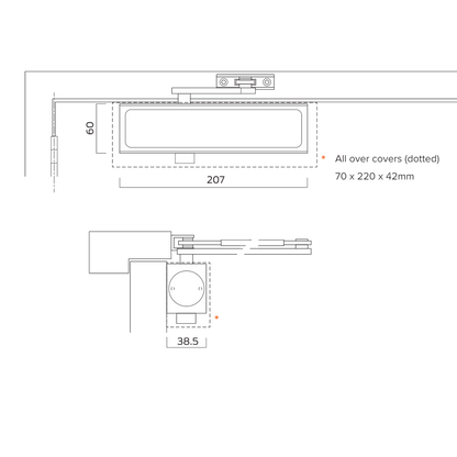 BRITON 1110 Size 2-4 Overhead Door Closer