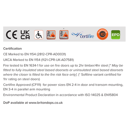 BRITON 1120B Size 2-4 Overhead Door Closer
