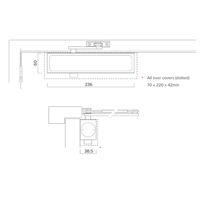 BRITON 1120B Size 2-4 Overhead Door Closer