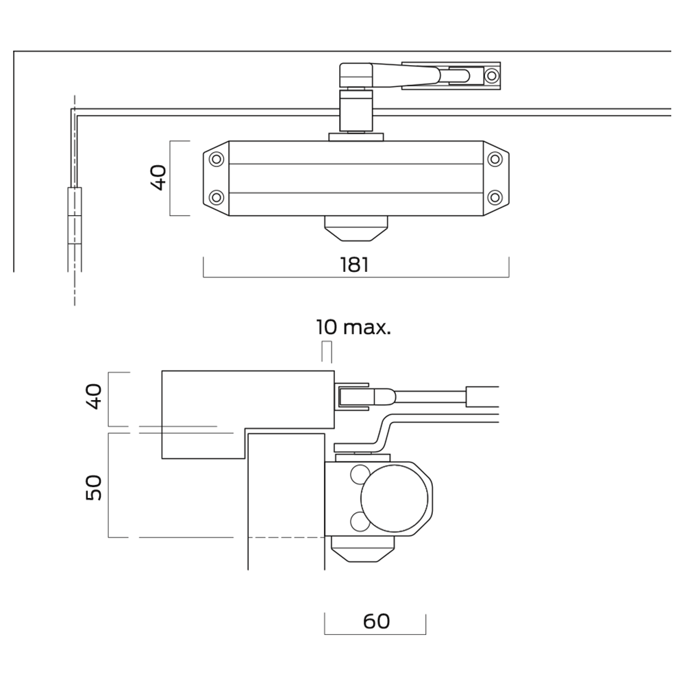 BRITON 121CE Size 3 Overhead Door Closer