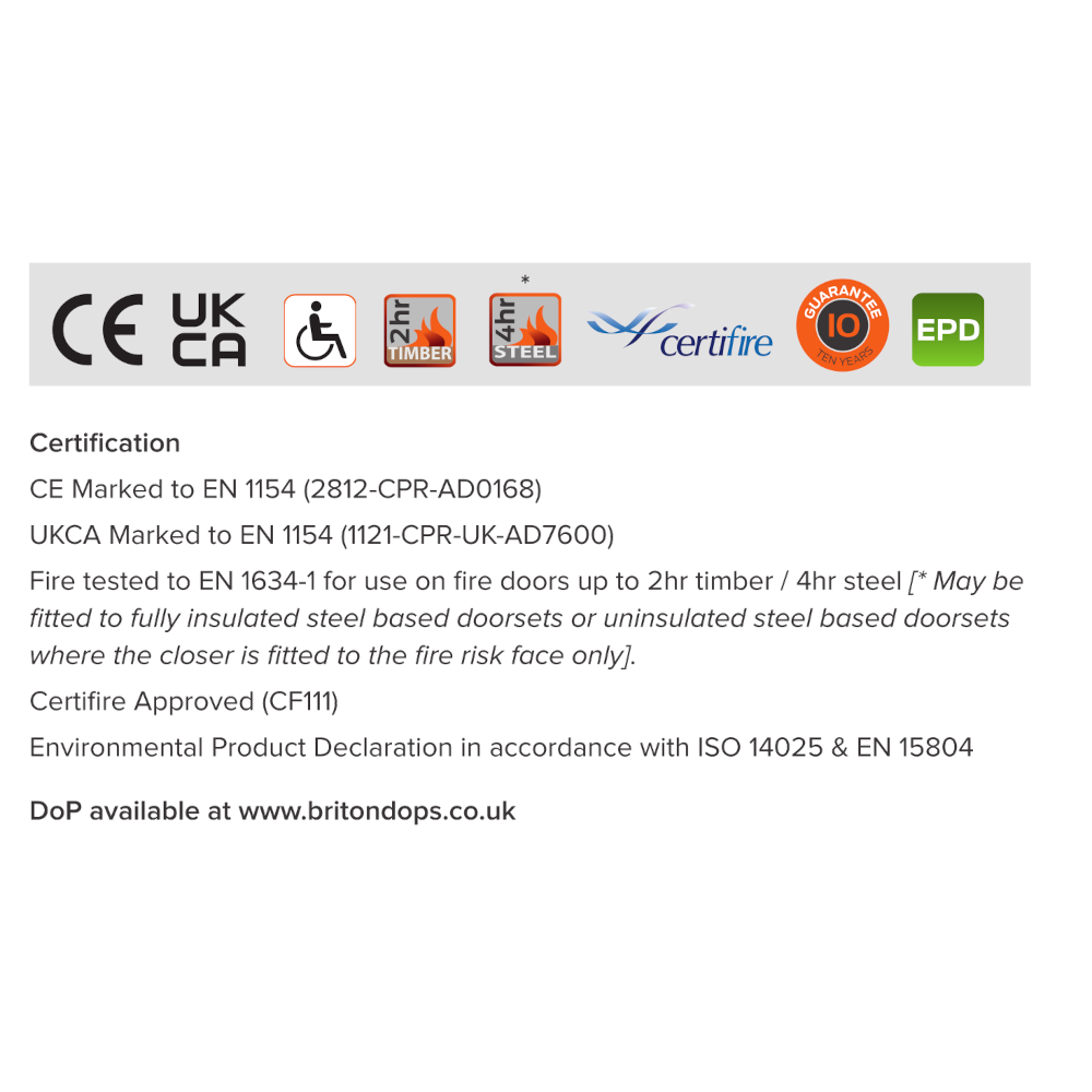 BRITON 2003V Size 1-4 Overhead Door Closer