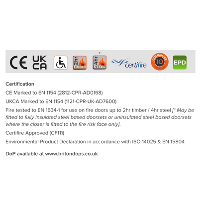 BRITON 2003V Size 1-4 Overhead Door Closer
