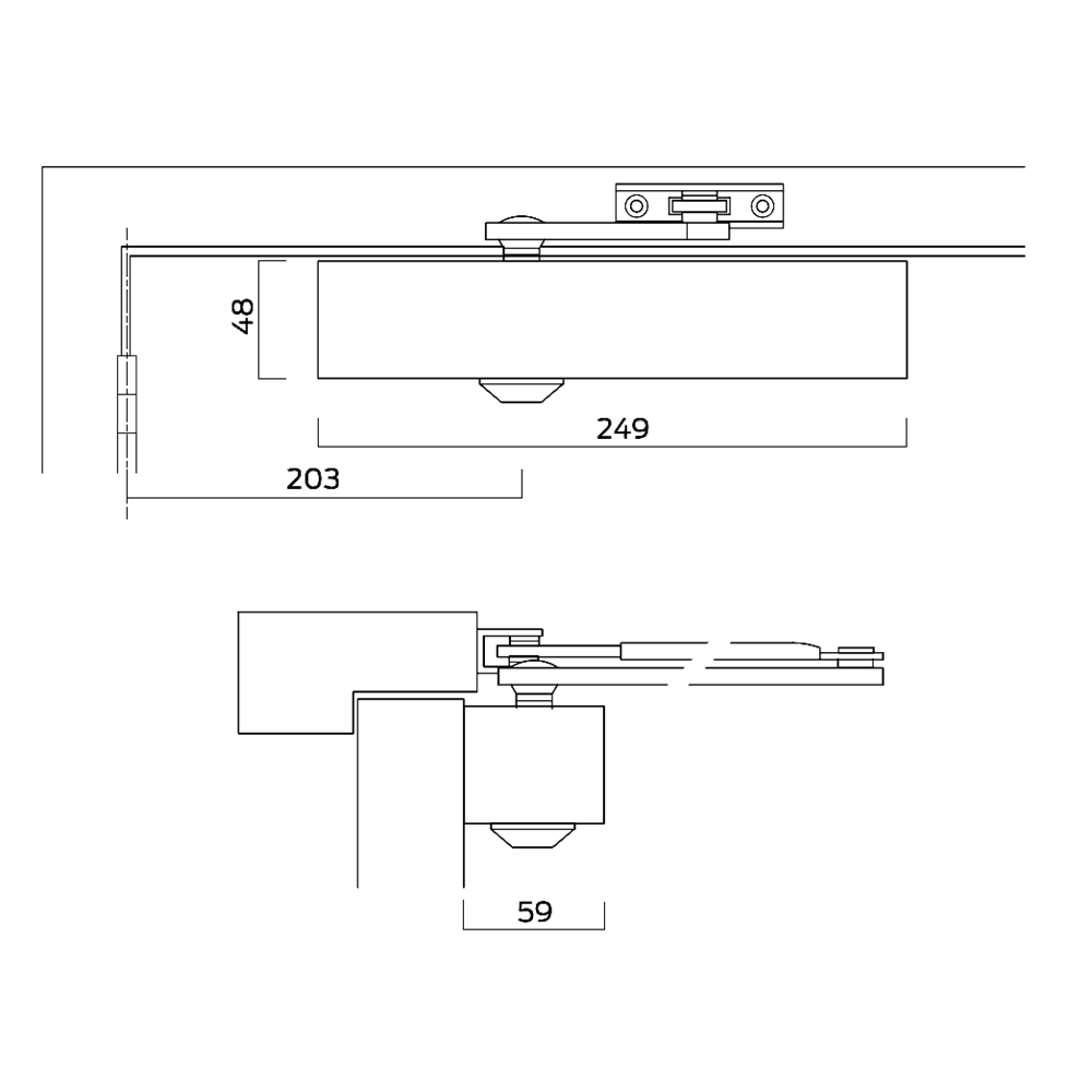 BRITON 2003V Size 1-4 Overhead Door Closer