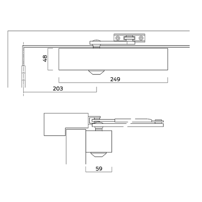 BRITON 2003V Size 1-4 Overhead Door Closer
