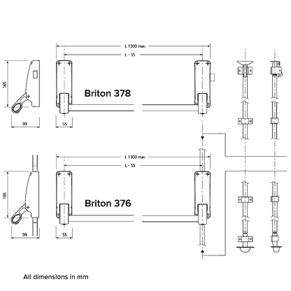 BRITON 377 Push Bar Double Rebated Door Panic Set