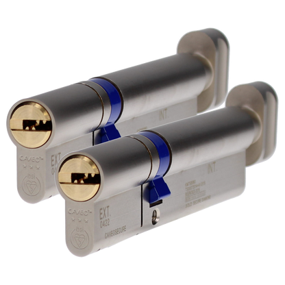 CAVEO TS007 3* Key & Turn Euro Dimple Cylinder Keyed Alike