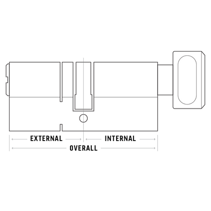 CAVEO TS007 3* Key & Turn Euro Dimple Cylinder Keyed Alike