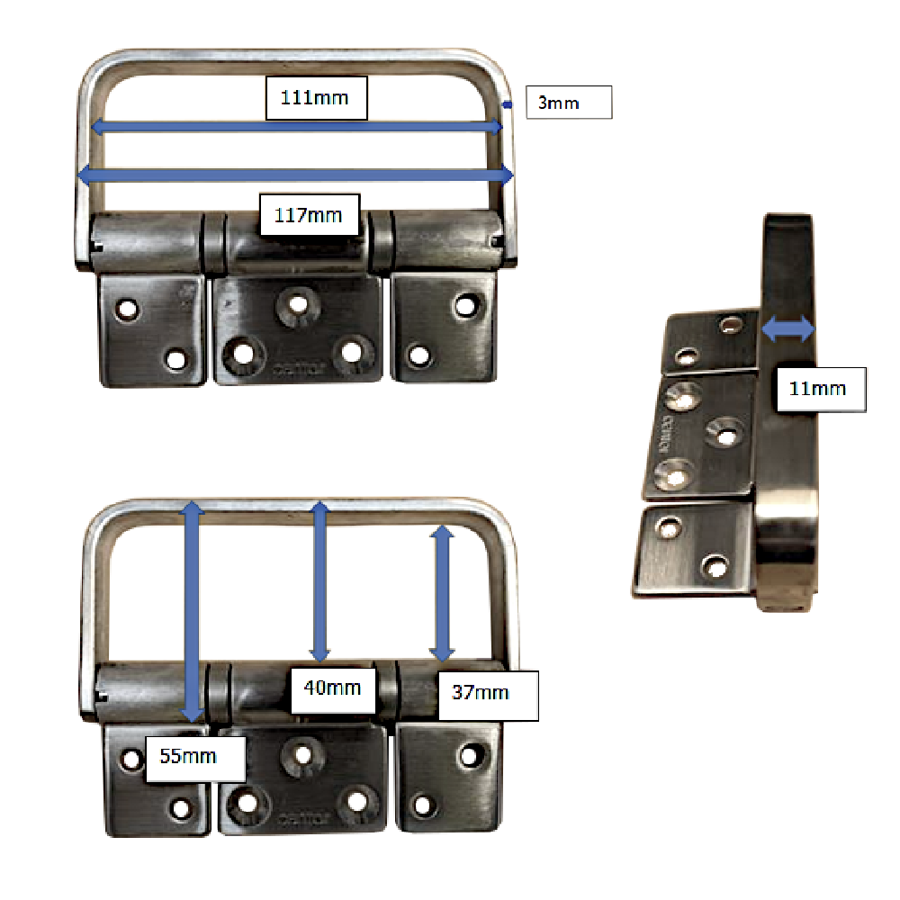 CENTOR Straight Single Hinge Outward Opening With Handle For E3 Bi-Fold System