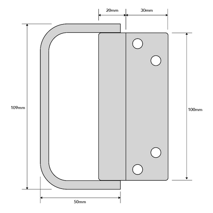 CENTOR Edge Mounting Pull Handle For E3 Bi-Fold Inward Opening Doors